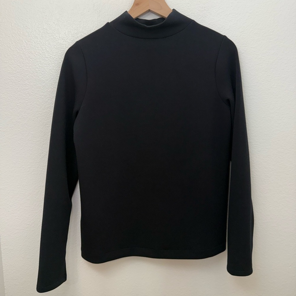 SPANX Air Essentials Mock Neck Long Sleeve Black Top Small - Picture 2 of 8